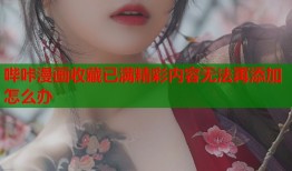 哔咔漫画收藏已满精彩内容无法再添加怎么办